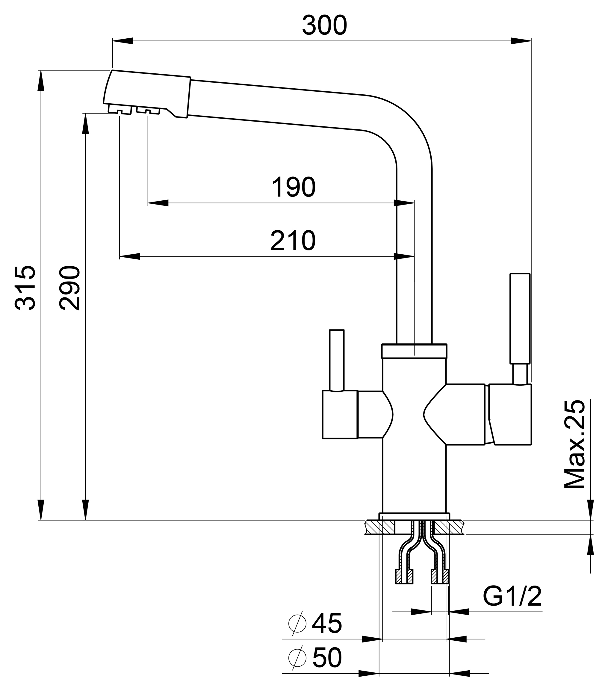 Превью картинка Смеситель для кухни GRANULA 2015, АРКТИК #3