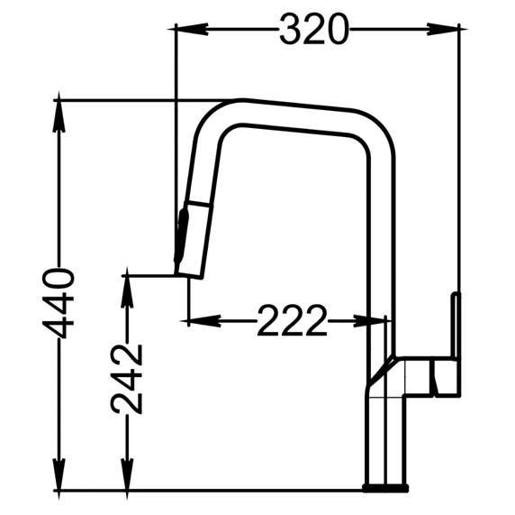 Превью картинка Смеситель для кухни GRANULA 9011, НЕРЖ #2