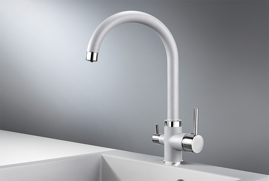 Фото Смеситель для кухни GRANULA 2168, АЛЮМИНИУМ