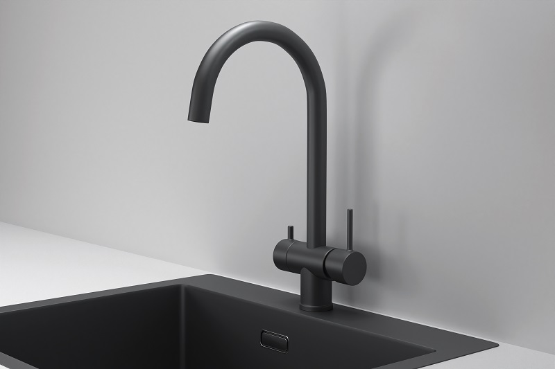 Фото Смеситель для кухни GRANULA 7104, ЧЕРНЫЙ МАТОВЫЙ