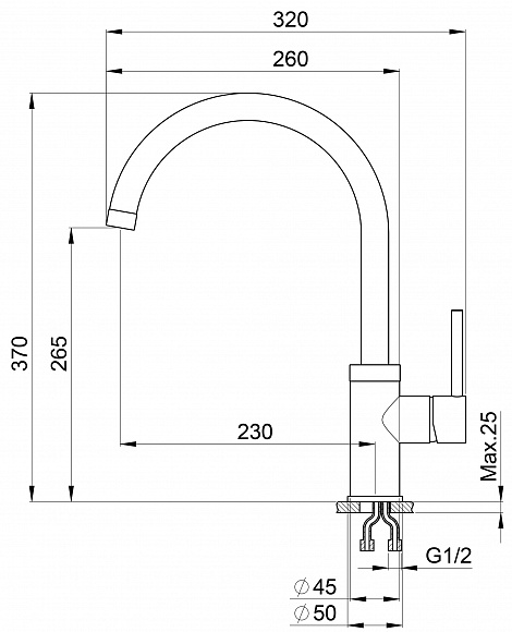 Превью картинка Смеситель для кухни GRANULA 2125, СЛАНЕЦ #3