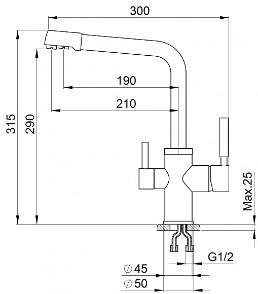 Превью картинка Смеситель для кухни GRANULA 2015, ТУРМАЛИН #3