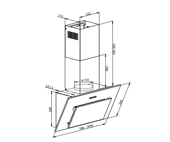 Превью картинка Наклонная вытяжка Weissgauff Yota 500 PB BL #17