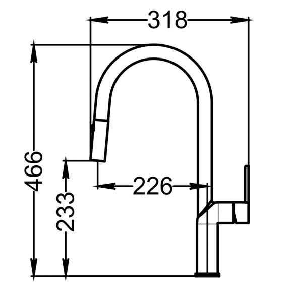 Превью картинка Смеситель для кухни GRANULA 9010, НЕРЖ #2