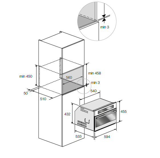 Превью картинка Пароварка встраиваемая Fulgor Milano FCSO 4511 TM BK #2