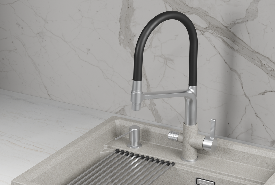 Фото Смеситель для кухни GRANULA 5083, БАЗАЛЬТ