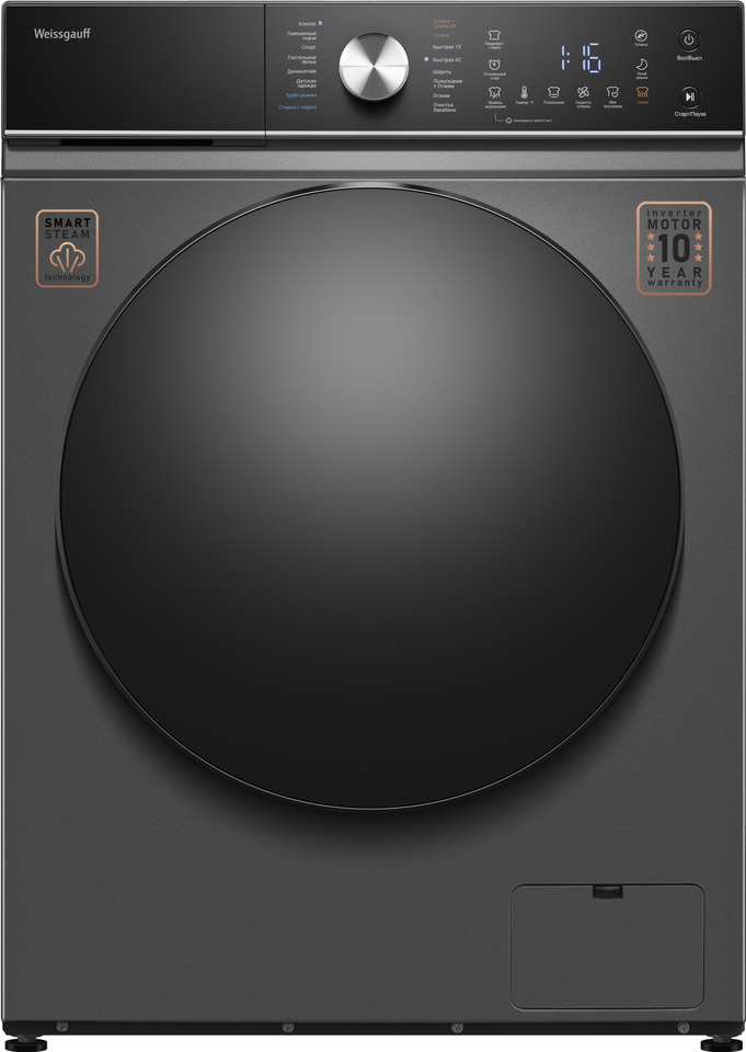 Фото Стиральная машина с фронтальной загрузкой Weissgauff WMD 61211 D Inverter Steam Deep Grey