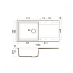 Превью картинка Гранитная мойка Omoikiri Sakaime 100-WH Tetogranit/белый #2
