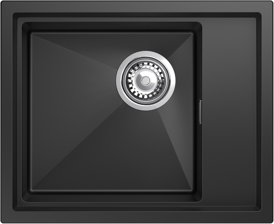 Фото Гранитная мойка Rivelato NOBILE 544-R 1-чаш 540*440 antracite