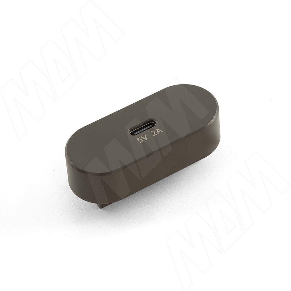 Фото PULSE ТРЭК Разъем USB Type-C, модуль, 24 В, 10 Вт, антрацит, TRACK (TK24-INT-USBC-AN)