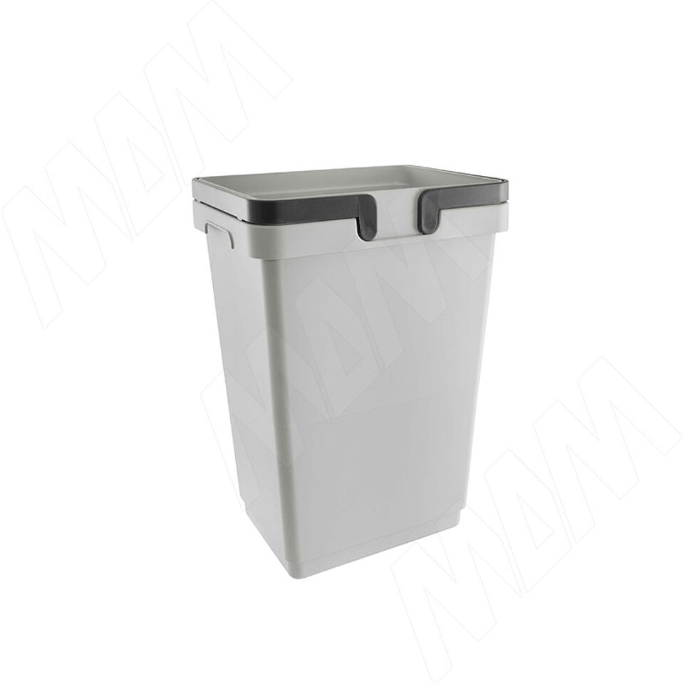 Фото Vibo SINGLE M Ведро с ручками, пластик, объем 20л, H=430мм, цвет серый (ME20G)