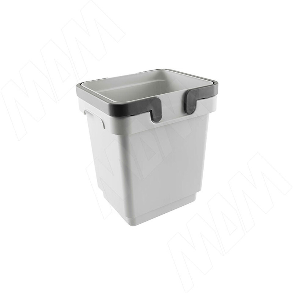 Фото Vibo SINGLE S Ведро с ручками, пластик, объем 7л, H=260мм, цвет серый (SM07G)