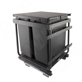 Картинка Vibo KOMBI 2.0 M50W Система сортировки и хранения, 2 емкости (30л+30л), креп. фасада, полн.выдв., плавн.закр., направл. Nova Pro, крышка-полка (KOMBI2GME502SCGMRF)