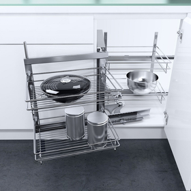 Картинка Vauth-Sagel Волшебный уголок CLASSIC, распашной фасад 450-600 мм, левый, хром