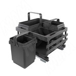 Превью картинка Vibo KOMBI 2.0 MINI M45W Система сортировки и хранения, 3 емкости (16л+7л+7л), креп. фасада, полн.выдв., плавн.закр. направл. Nova Pro (MKOMBI2GME453SCGM) #2
