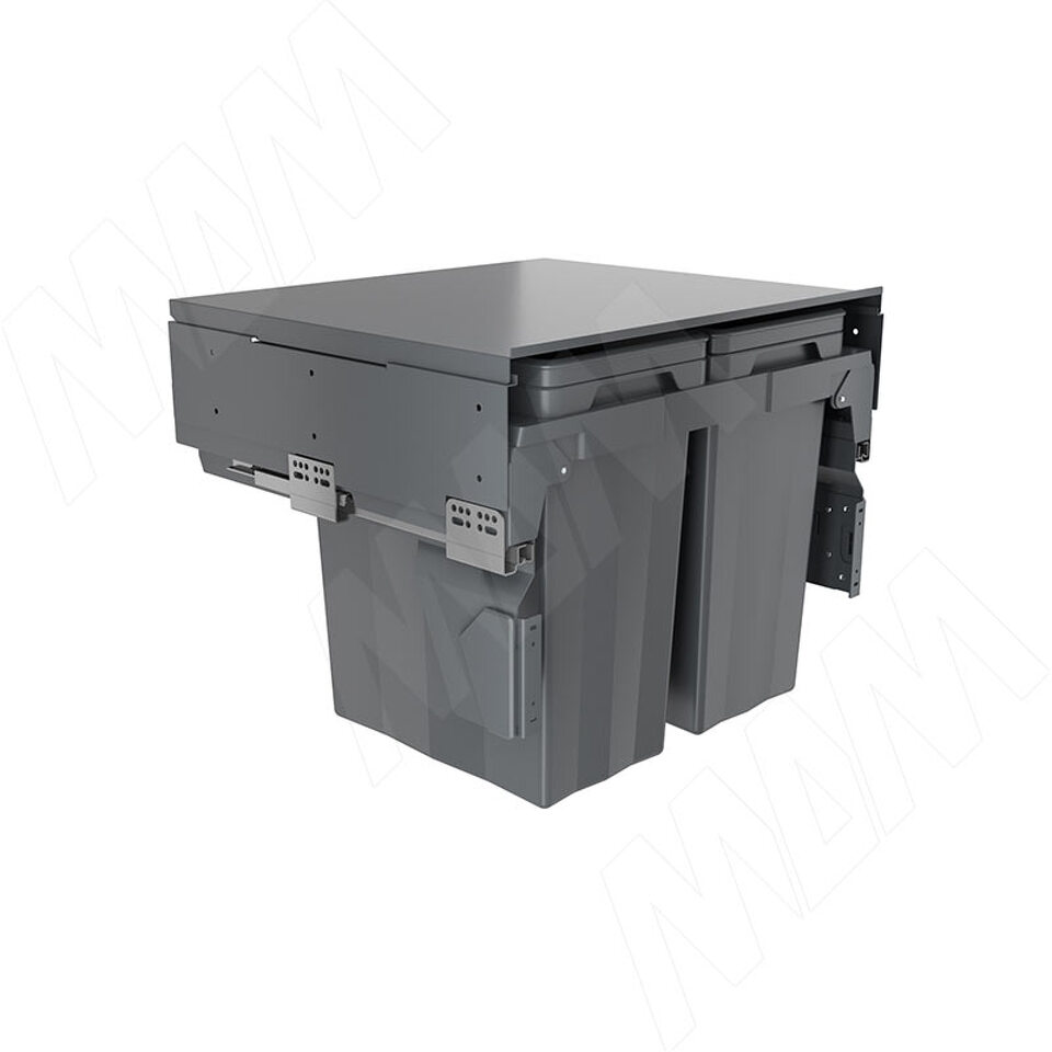 Фото PULSE PROBOX F60 Система сортировки и хранения, 2 емкости (2x28), креп. фасада, полн.выдв., плавн.закр., крышка-полка, графит (MBN602-56DGMID)