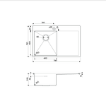 Превью картинка Металлическая мойка Omoikiri Akisame 78-L-GM нерж. сталь/вороненая сталь #2