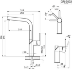 Превью картинка Смеситель для кухни GRANULA 9502, ПИРИТ #3