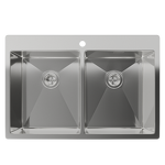 Превью картинка Металлическая мойка Rivelato RINOX 7450 2В нерж.сталь 2 чаши 740*500*200 мм #1