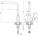 Превью картинка Смеситель для кухни GranFest Z-5411 Серый #3