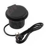 Превью картинка PULSE ФЛИП Блок розеток с откидной крышкой,  d=105 мм, 1 розетка, 1 USB, 1 USB Type-C,  быстрая зарядка, беспроводная зарядка, черный, FLIP (FU-80-1S1A1C-FWH-BL) #2