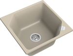 Превью картинка Кварцевая мойка Rivelato LOCUS 50 1-чаш 500*500 beige scuro #2