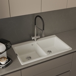 Превью картинка Гранитная мойка Rivelato AXEL 90-2D 2-чаши 870*520мм Топаз 703 #3