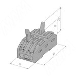 Превью картинка PULSE Клемма соединительная, 3 порта, разная полярность (TML-3-3-DP-GR) #2