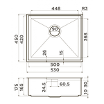 Превью картинка Металлическая мойка Omoikiri Kasen 53-26-INT-LG нерж. сталь/светлое золото #2