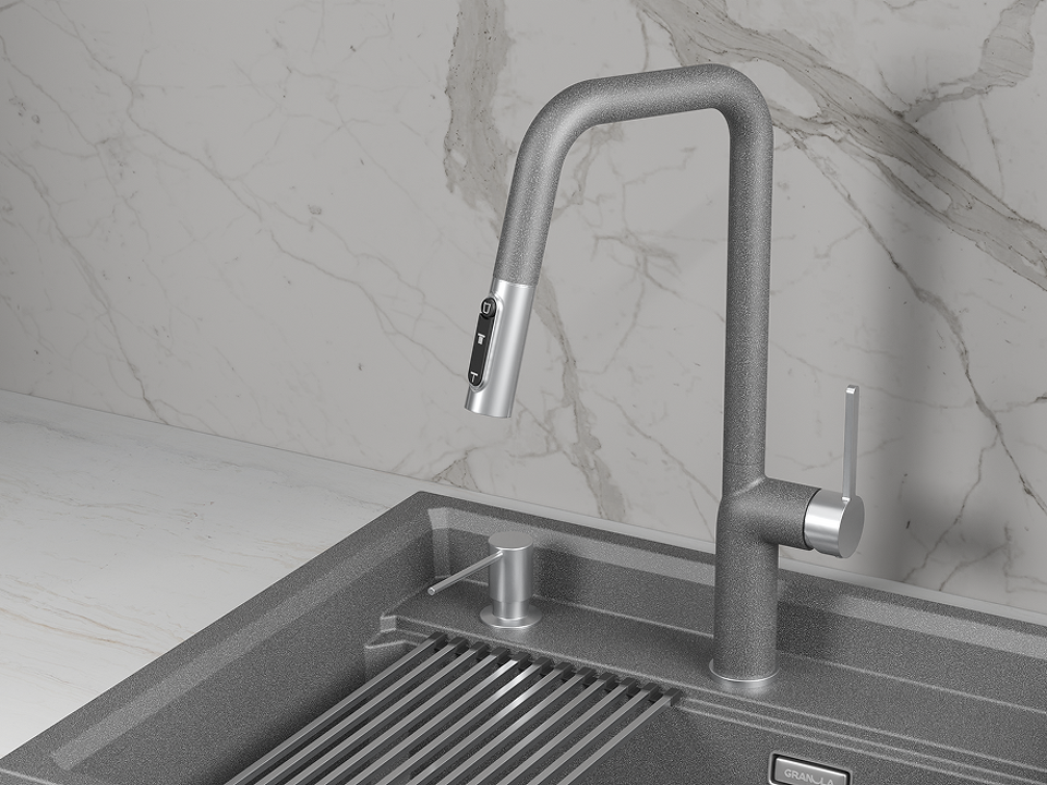 Фото Смеситель для кухни GRANULA 9011, ГРАФИТ