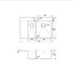 Превью картинка Металлическая мойка Omoikiri Akisame 78-2-R-GM нерж. сталь/вороненая сталь #2