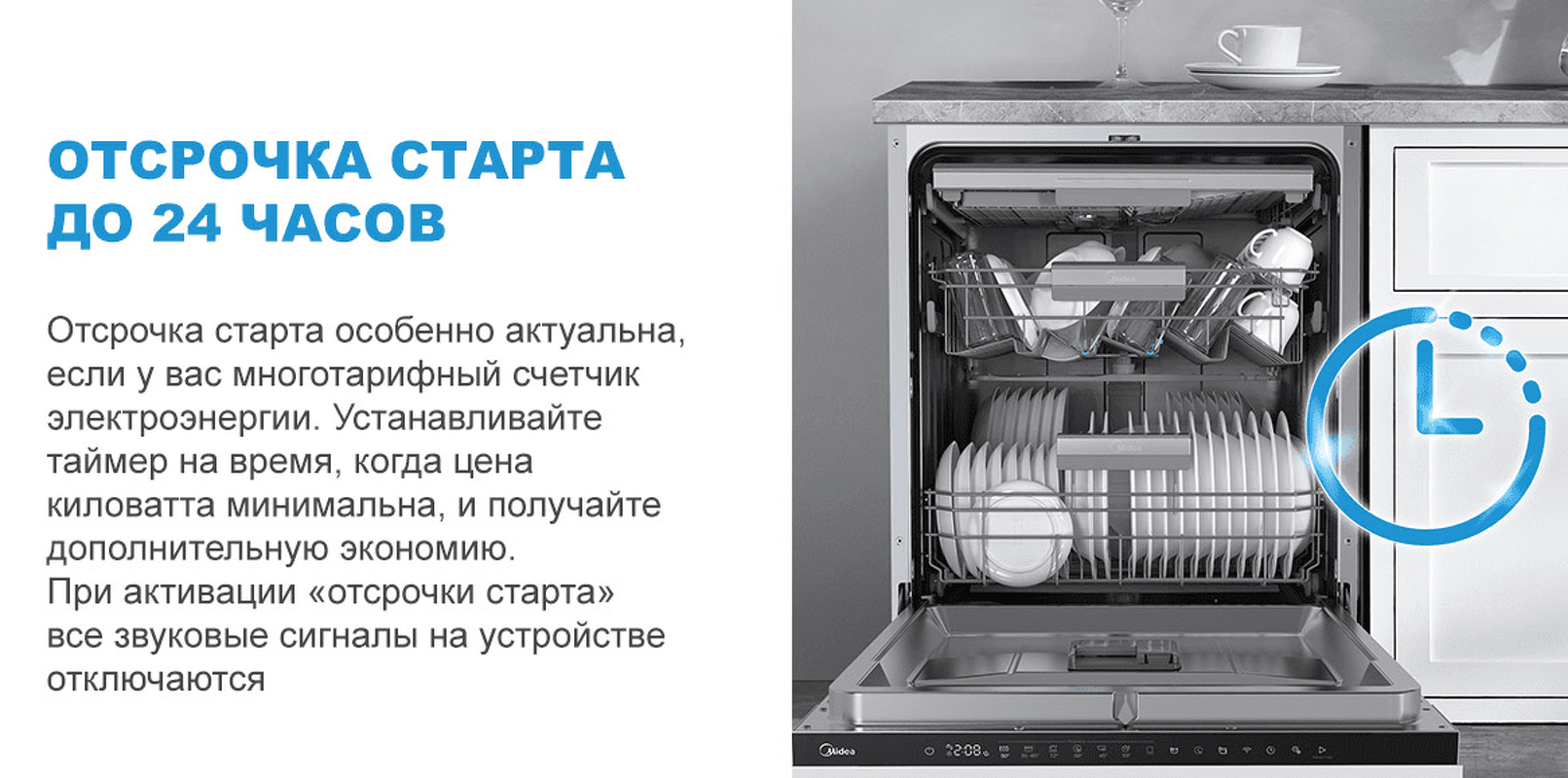 Преимущества Посудомоечная машина 60см встраиваемая Midea Встраиваемая посудомоечная машина MID60S440i