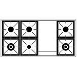 Превью картинка Центр варочный ILVE P12FQNE3/MGP матовый графит (фурн. медь) #2