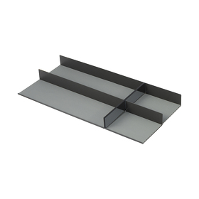 Картинка Duslar Лоток-вкладыш TITAN со стеклом для выдвижной корзины, ширина 200 мм, глубина 440 мм, антрацит/серый