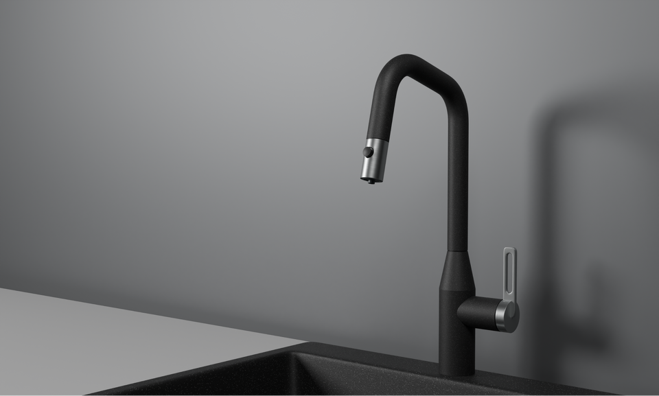 Фото Смеситель для кухни GRANULA 8171, ЧЕРНЫЙ