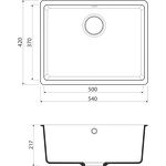 Превью картинка Гранитная мойка Omoikiri Kata 54-U-GR Artgranit/leningrad grey #2