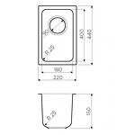 Превью картинка Металлическая мойка Omoikiri Tadzava 22-U/I-IN нерж. сталь/нержавеющая сталь #2