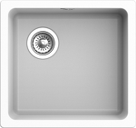 Превью картинка Гранитная мойка Rivelato BERKANA 45 подст.монтаж 1-чаш 485*455 Белый 101 #1