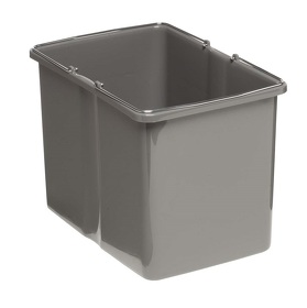 Картинка Ekotech Пластиковое мусорное ведро 34 л с металлическими ручками, антрацит