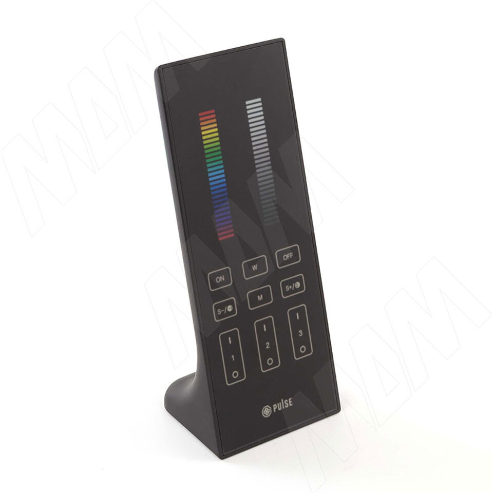 Фото PULSE СМАРТ,  Пульт дистанционного управления контроллером для  лент RGB/RGBW/RGBCCT,  сенсорный, вертикальный, 3 зоны, 2.4 ГГц, SMART (RE-TT-RGBCCT-R-3Z-BL)
