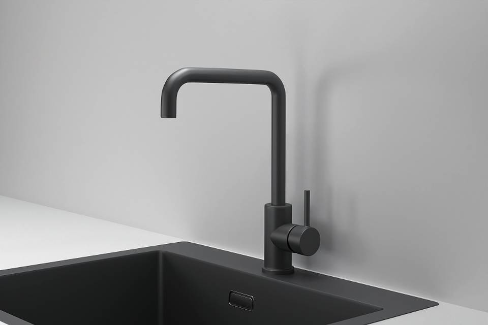 Фото Смеситель для кухни GRANULA 7110, ЧЕРНЫЙ МАТОВЫЙ