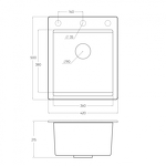 Превью картинка Кварцевая мойка EMAR EMQ-1420.Q Антрацит #6