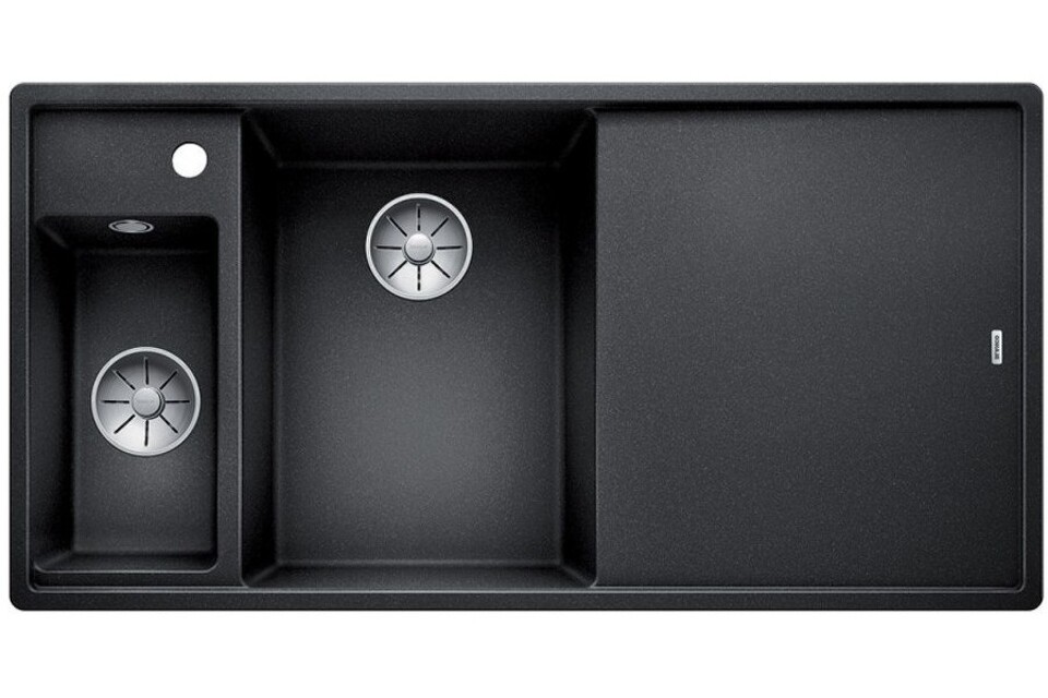 Фото Гранитная мойка Blanсo BLANCO AXIA III 6 S антрацит чаша слева, разделочный столик ясень c кл.-авт. InFino®