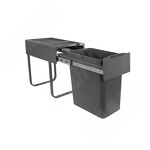 Превью картинка PULSE EASYBOX F30 Корзина встраиваемая для мусора выдвижная с доводчиком и крышкой-полкой, объём 25 (1x25) л, цвет тёмно-серый (EMB301-25DG) #2