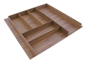 Картинка Деревянный лоток WOODLINE для столовых приборов, ширина фасада 600мм, 524x472х49 мм,орех