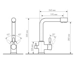 Превью картинка Смеситель для кухни Zigmund & Shtain ES 0400 капучино #1