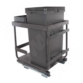 Картинка Vibo KOMBI 2.0 M50W Система сортировки и хранения, 1 емкость (47л), креп. фасада, полн.выдв., плавн.закр. направл. Nova Pro, без крышек. (KOMBI2GME501ASCGM)