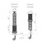 Превью картинка PULSE ПОСТ Выдвижной блок розеток, d=60 мм, 3 розетки, 1 USB, 1 USB Type-C, быстрая зарядка, серебро, POST (PO-60-3S1A1C-F-AL) #4