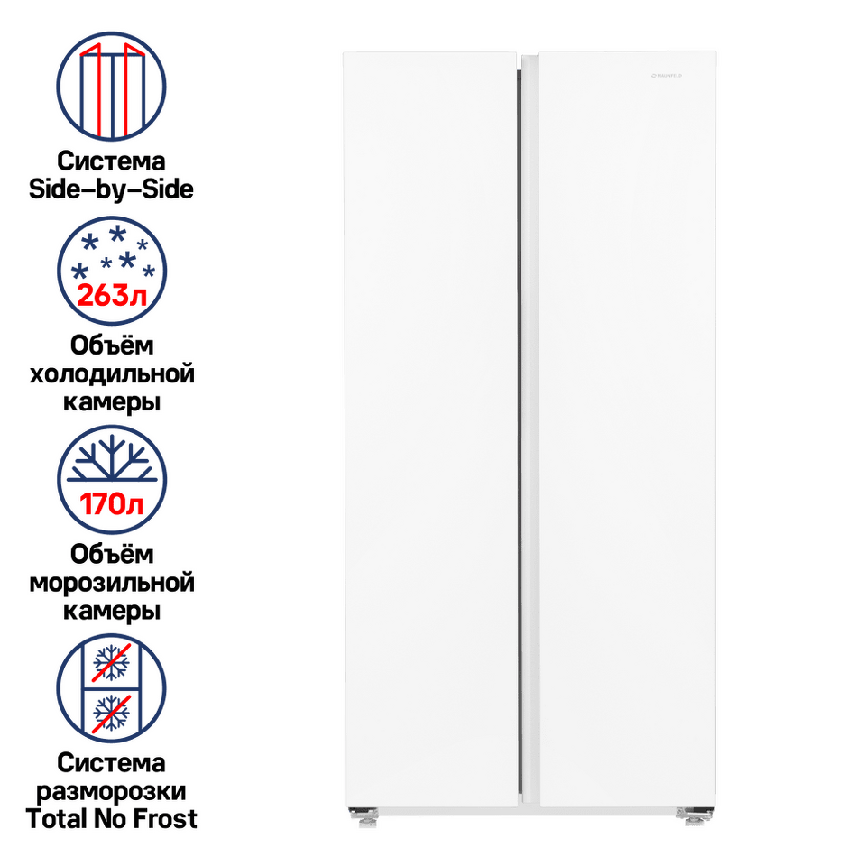 Фото  Холодильник side by side Maunfeld MFF177NFWE