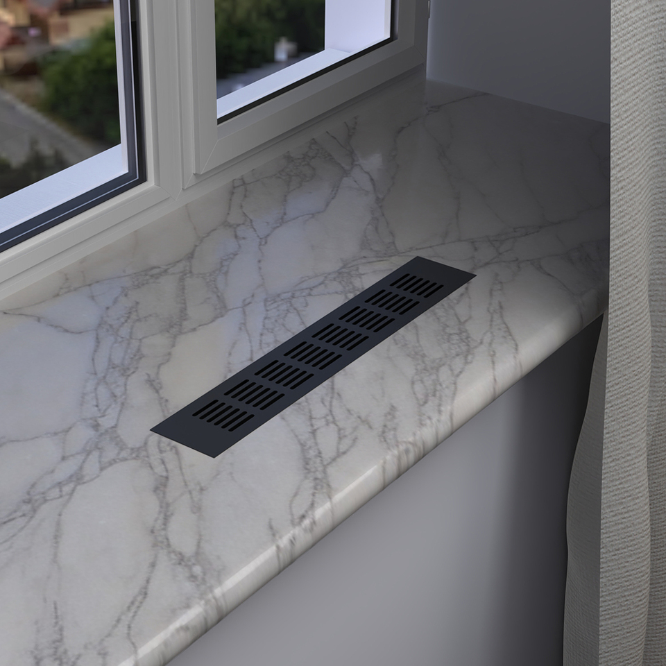 Фото Duslar Решетка вентиляционная 350х60 мм, черный